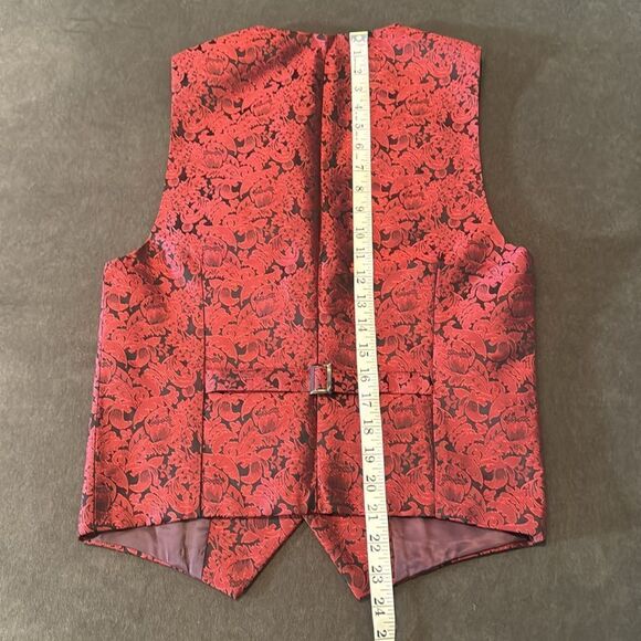 Men’s Boys Burgundy Paisley Slim Fit 3 Piece Tuxedo Size 30 Jacket 29 Pants NWT - Picture 10 of 15